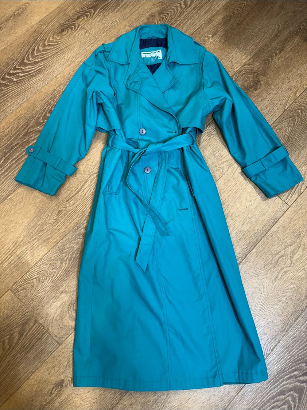 Via Veneto Teal Trench Coat